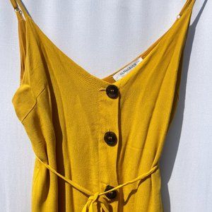 ECU - Saffron Button Up Crepe Fabric Mini Dress - XS